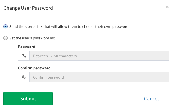User password management